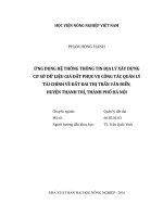 ứng dụng hệ thống thông tin địa lý xây dựng cơ sở dữ liệu giá đất phục vụ công tác quản lý tài chính về đất đai thị trấn văn điển, huyện thanh trì, thành phố hà nội