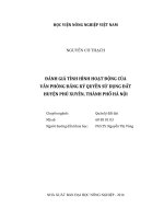 đánh giá tình hình hoạt động của văn phòng đăng ký quyền sử dụng đất huyện phú xuyên, thành phố hà nội