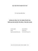 đánh giá công tác tài chính về đất đai trên địa bàn huyện yên dũng, tỉnh bắc giang