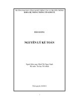 Bài giảng nguyên lý kế toán 