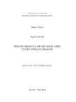 Tính ổn định của hệ bất đẳng thức tuyến tính có tham số (LV tốt nghiệp)