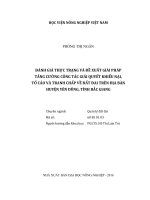 đánh giá thực trạng và đề xuất giải pháp tăng cường công tác giải quyết khiếu nại, tố cáo và tranh chấp về đất đai trên địa bàn huyện yên dũng, tỉnh bắc giang