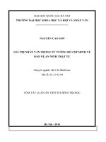 Giá trị nhân văn trong tư tưởng hồ chí minh về bảo vệ an ninh trật tự 