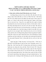 NHỮNG ĐÓNG góp học THUYẾT PHÂN tâm HỌC CỦA s FREUD đối với tâm LÝ HỌC VÀ sự vận DỤNG TRONG đời SỐNG, GIẢNG DẠY