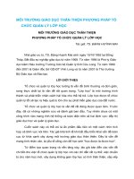 Môi Trường Giáo Dục Thân Thiện Phương Pháp Tổ Chức Quản Lý Lớp Học