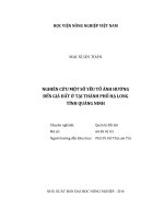 nghiên cứu một số yếu tố ảnh hưởng đến giá đất ở tại thành phố hạ long tỉnh quảng ninh