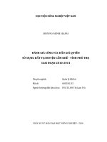 đánh giá công tác đấu giá quyền sử dụng đất tại huyện cẩm khê - tỉnh phú thọ giai đoạn 2010-2014