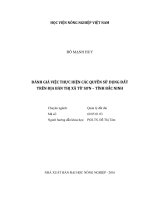 đánh giá việc thực hiện các quyền sử dụng đất trên địa bàn thị xã từ sơn – tỉnh bắc ninh
