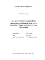 đánh giá công tác bồi thường, hỗ trợ, tái định cư một số dự án xây dựng đường giao thông trên địa bàn thành phố vinh, tỉnh nghệ an
