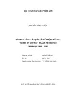 đánh giá công tác quản lý biến động đất đai tại thị xã sơn tây - thành phố hà nội giai đoạn 2011 - 2015