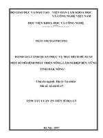 Đánh giá cảnh quan phục vụ mục đích đề xuất một số mô hình phát triển nông, lâm nghiệp bền vững tỉnh dak nông 