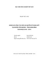 đánh giá công tác đấu giá quyền sử dụng đất tại huyện yên khánh - tỉnh ninh bình giai đoạn 2010 - 2014