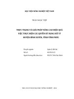 thực trạng và giải pháp nâng cao hiệu quả việc thực hiện các quyền sử dụng đất ở huyện bình xuyên, tỉnh vĩnh phúc