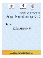 CẨM NANG HƯỚNG DẪN ĐÀO TẠO CÁN BỘ CHỦ CHỐT HỢP TÁC XÃ