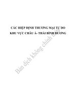 Các Hiệp Định Thương Mại Tự Do Khu Vực Châu Á- Thái Bình Dương