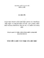 Giáo dục pháp luật cho học sinh các trường tiểu học và trung học cơ sở   qua thực tiễn một số địa phương trung du và miền núi phía bắc 