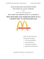 Đề Tài Phân Tích Chiến Lược Marketing Quốc Tế Của Tập Đoàn Thức Ăn Nhanh MCDONALD’S