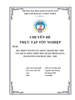 Huy động nguồn lực hoàn thành mục tiêu xây dựng nông thôn mới  huyện bình giang hải dương giai đoạn 2016   2020