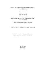 Khóa luận tốt nghiệp Đặc điểm truyện viết cho thiếu nhỉ của tô hoài