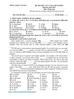 thi thử vào 10 lần 2 môn anh huyện tam đảo 2016 2017 