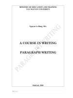 Bài giảng viết ( essay writing) 3 a COURSE IN WRITING   PARAGRAPH WRITING 