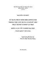 Sử dụng phần mềm Dreamweaver trong việc xây dựng cơ sở dữ liệu thực hành Vi sinh vật học (LV tốt nghiệp)
