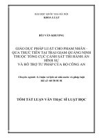 Giáo dục pháp luật cho phạm nhân - Qua thực tiễn tại trại giam Quảng Ninh thuộc tổng cục Cảnh sát thi hành án hình sự và hỗ trợ tư pháp của Bộ Công an