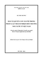 Bảo vệ quyền con người trong pháp luật trách nhiệm bồi thường nhà nước ở Việt Nam