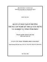 Quản lý đào tạo ở trường trung cấp nghề kỹ thuật xây dựng và nghiệp vụ tỉnh vĩnh phúc 