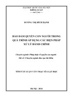 Bảo đảm quyền con người trong quá trình áp dụng các biện pháp xử lý hành chính