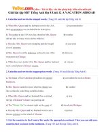 Giải bài tập SBT Tiếng Anh lớp 8 Unit 12 A VACATION ABROAD 