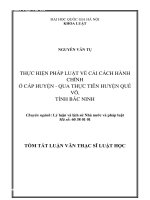 Thực hiện pháp luật về cải cách hành chính ở cấp huyện - Qua thực tiễn huyện Quế Võ, tỉnh Bắc Ninh