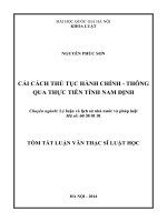Cải cách thủ tục hành chính - thông qua thực tiễn tỉnh Nam Định
