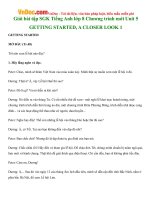Giải bài tập SGK Tiếng Anh lớp 8 Chương trình mới Unit 5 GETTING STARTED, A CLOSER LOOK 1 
