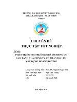 Phát triển thị trường nhà ở chung cư cao tầng của công ty cố phần đầu tư xây dựng hoàng dương