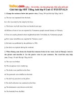 Giải bài tập SBT Tiếng Anh lớp 8 Unit 13 FESTIVALS 