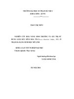 Nghiên cứu khả năng sinh trưởng và giá trị sử dụng loài Râu hùm hoa tía (Tacca chantrieri Andre, 1901) ở Trạm Đa dạng sinh học Mê Linh (LV tốt nghiệp)