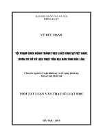 Tội phạm chưa hoàn thành theo Luật hình sự Việt Nam (trên cơ sở số liệu thực tiễn địa bàn tỉnh Đắk Lắk)