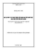Địa vị pháp lý và hoạt động của đoàn đại biểu Quốc hội qua thực tiễn tỉnh Bắc Giang