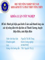 Đánh giá hiệu quả kinh tế sản xuất thanh long của các hộ nông dân trên địa bàn xã thanh xương, huyện điện biên, tỉnh điện biên 