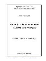 Ma trận xác định dương và một số ứng dụng