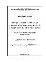 Hiệu quả Kinh tế sản xuất Lúa và vai trò đối với đời sông người dân ở huyện Đồng Hỷ - tỉnh Thái Nguyên