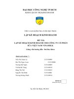 lập kế hoạch kinh doanh cho công ty cổ phần sữa việt nam vinamilk