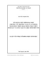 Xây dựng tiến trình dạy học chương Từ trường (Vật lí 11 – Cơ bản) nhằm phát triển hoạt động nhận thức tích cực và sáng tạo của học sinh miền n