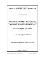 Nghiên cứu giải pháp thực hiện có hiệu quả chương trình giảm nghèo nhanh và bền vững trên địa bàn huyện Pác Nặm tỉnh Bắc Kạn