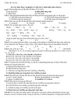 85 câu hỏi lý thuyết hóa học luyện thi đại học phần 1 có đáp án