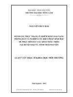 Đánh giá thực trạng ô nhiễm kim loại nặng trong đất và nghiên cứu biện pháp sinh học để phục hồi đất sau khai thác thiếc tại huyện Đại Từ, tỉnh Thái Nguyên
