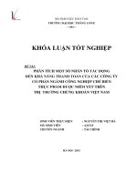 Phân tích một số nhân tố tác động đến khả năng thanh toán của các công ty cổ phần ngành công nghiệp chế biến thực phẩm được niêm yết trên thị trường chứng khoán Việt Nam (LV tốt nghiệp)