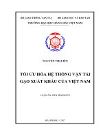TỐI ƯU HÓA HỆ THỐNG VẬN TẢI GẠO XUẤT KHẨU CỦA VIỆT NAM