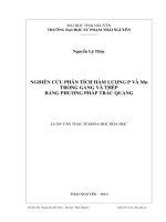 Nghiên cứu phân tích hàm lượng P và Mn trong Gang và Thép bằng phương pháp trắc quang